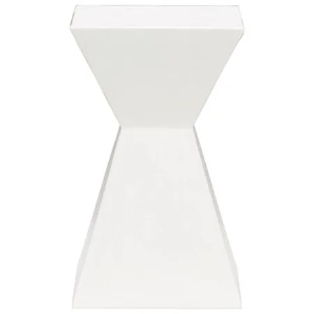 Chairside Table in Chalky White Finish